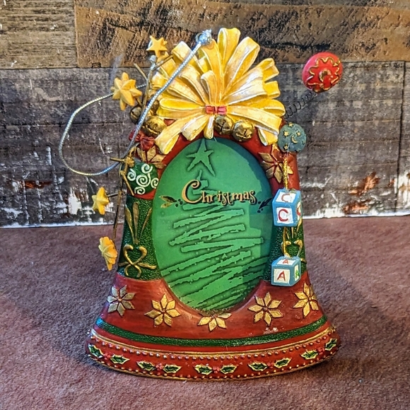 Two's Company Handcrafted Painted Vintage Christmas Bell Frame/Ornament - Picture 2 of 8